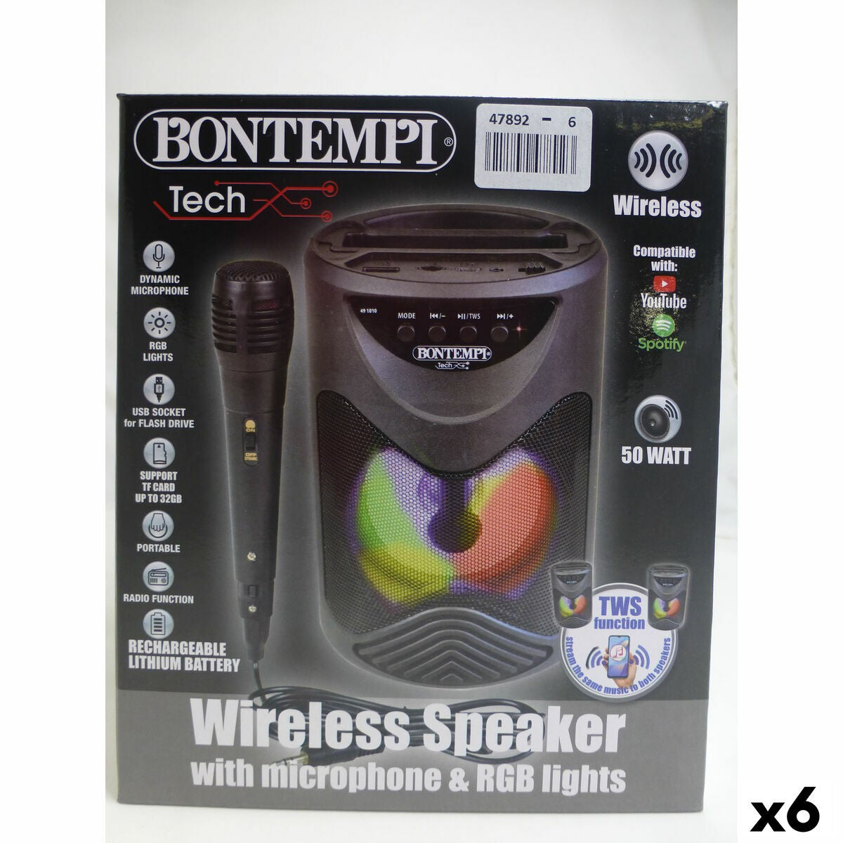 Altoparlante con Microfono Karaoke Bontempi 6 Unità