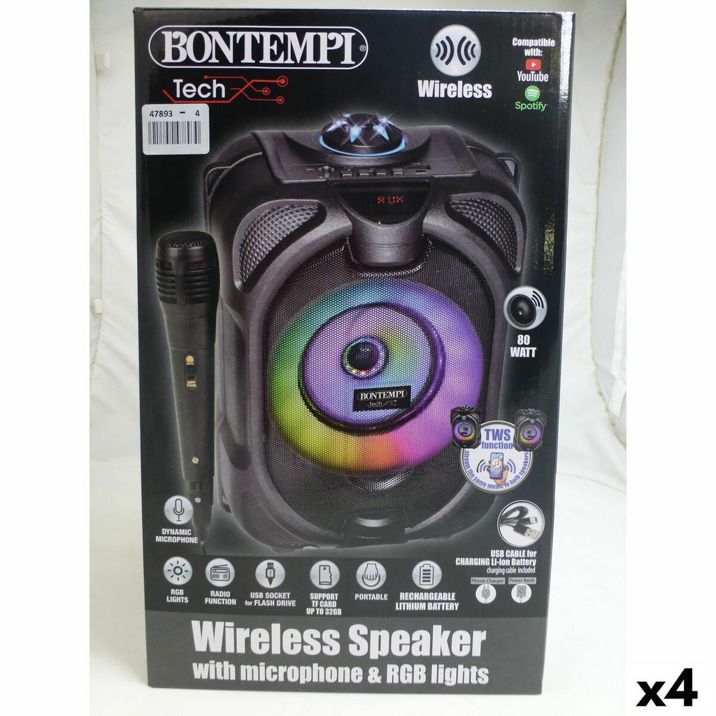 Altoparlante con Microfono Karaoke Bontempi 4 Unità