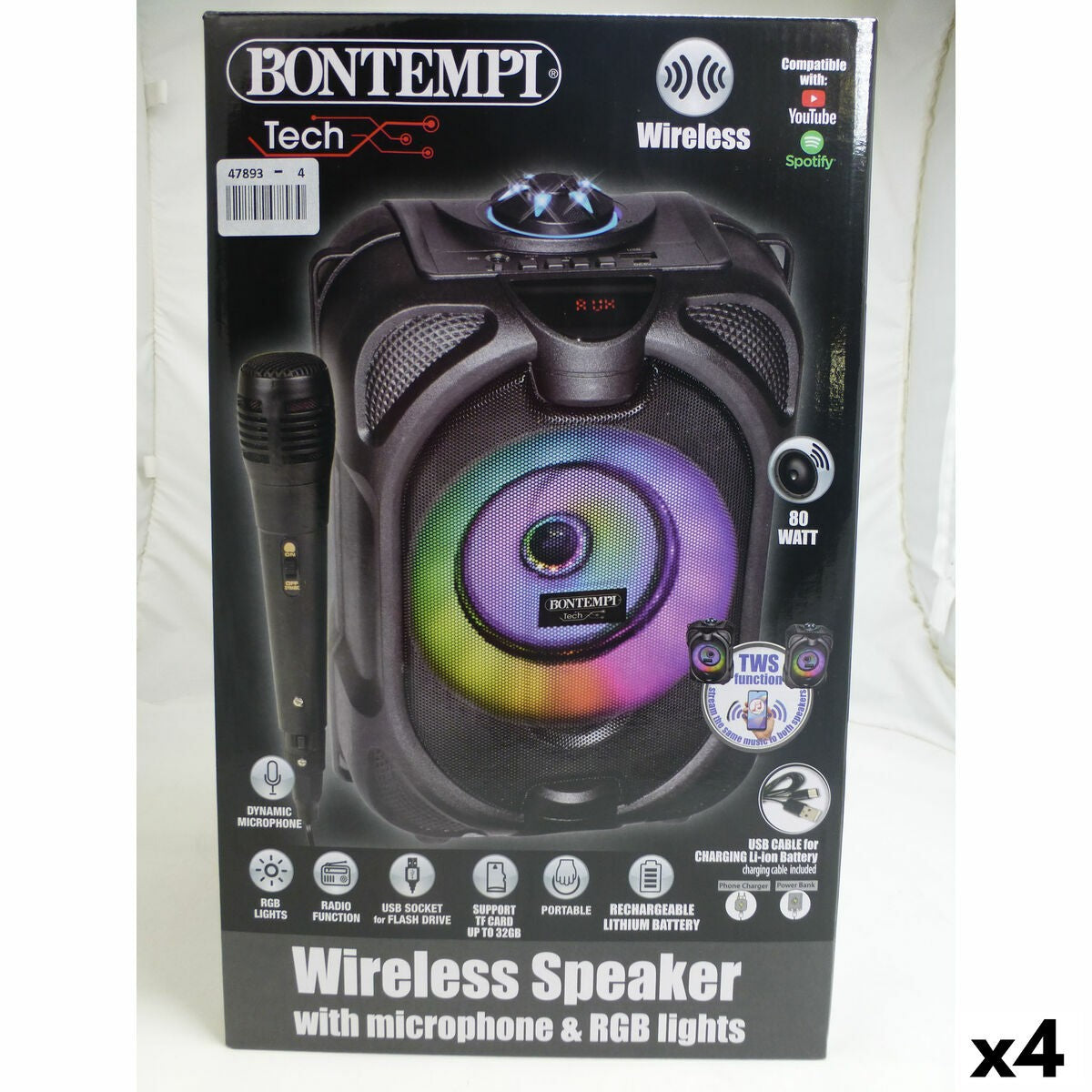 Altoparlante con Microfono Karaoke Bontempi 4 Unità