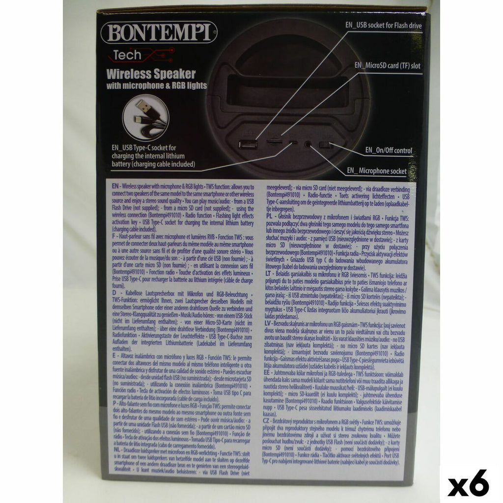 Altoparlante con Microfono Karaoke Bontempi 6 Unità