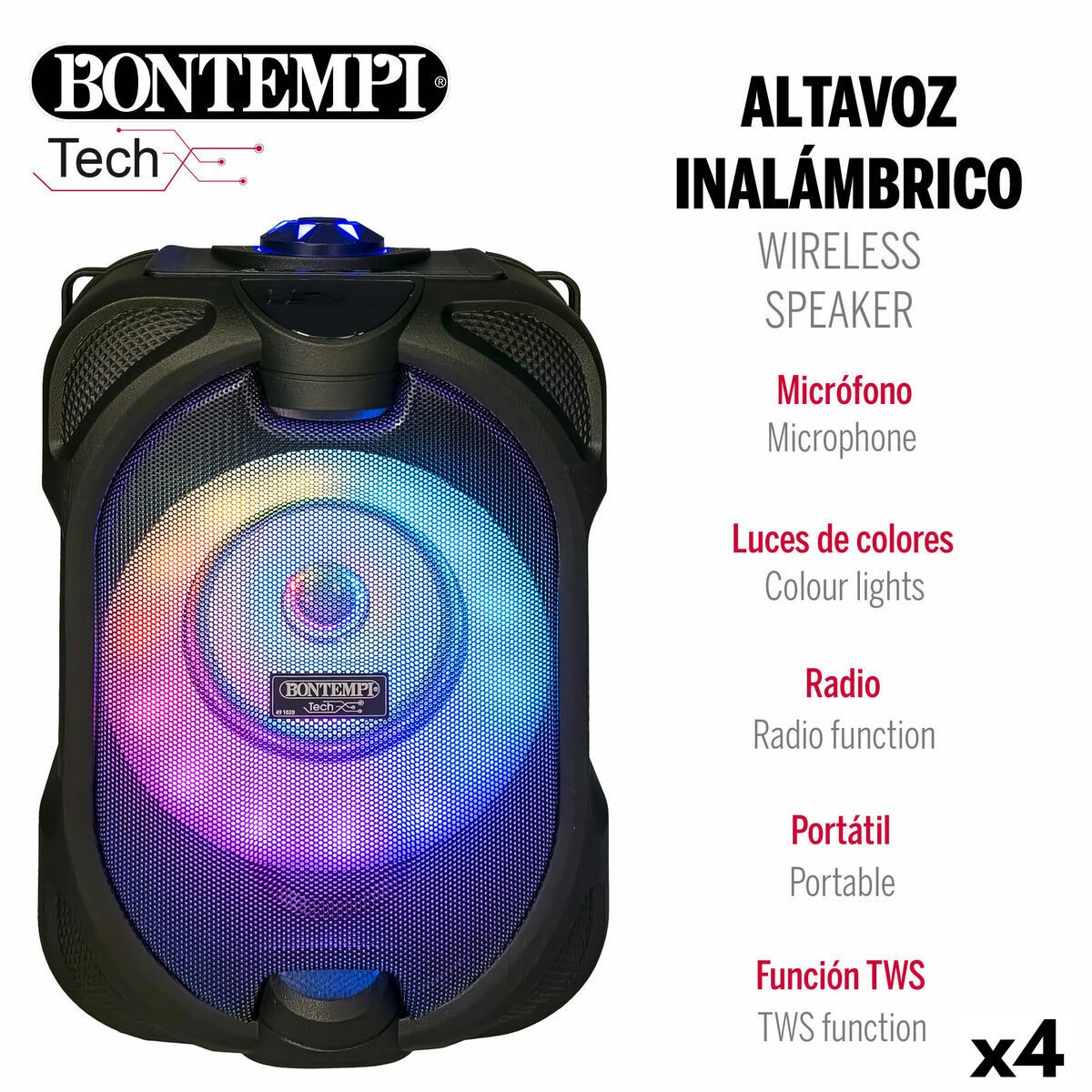 Altoparlante con Microfono Karaoke Bontempi 4 Unità