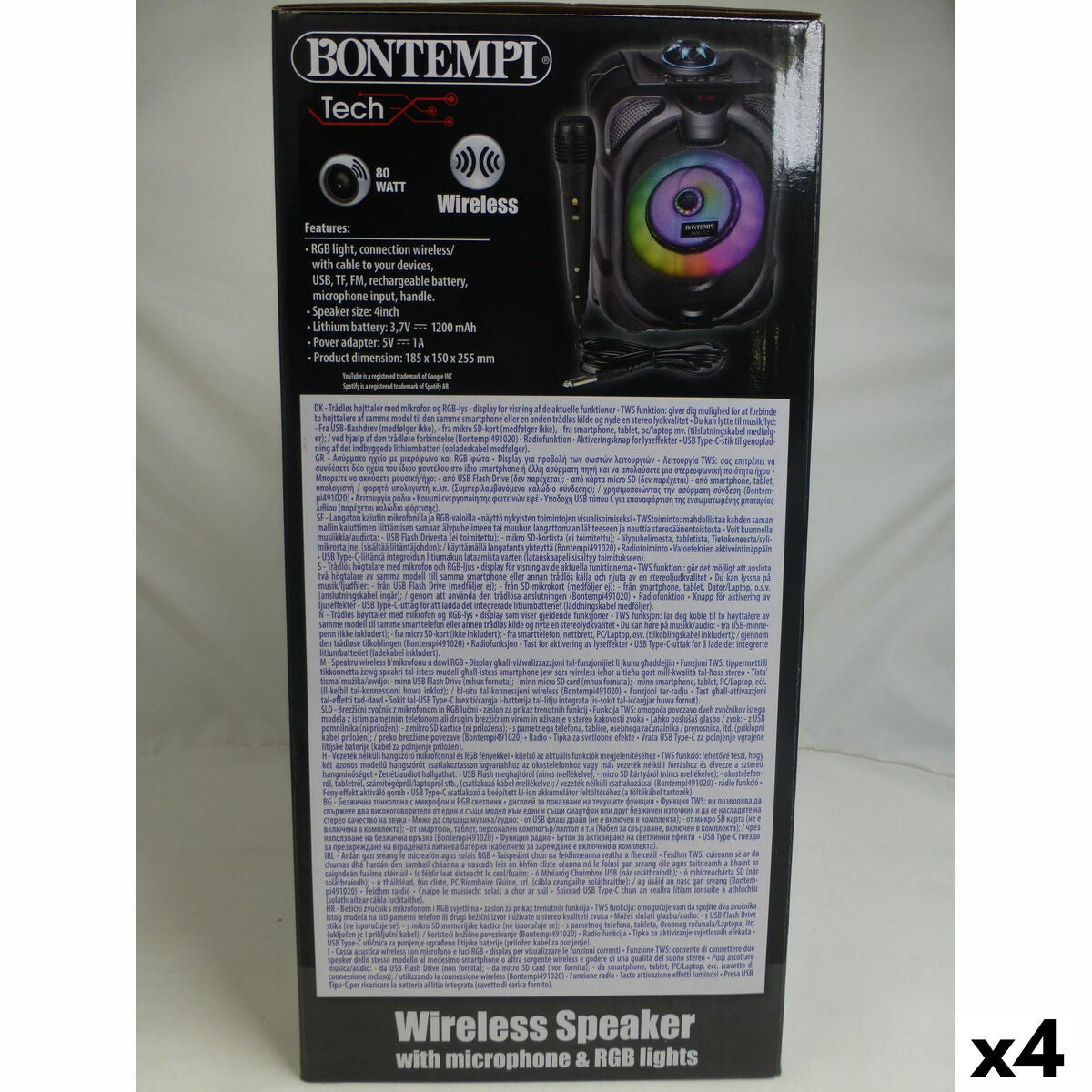 Altoparlante con Microfono Karaoke Bontempi 4 Unità