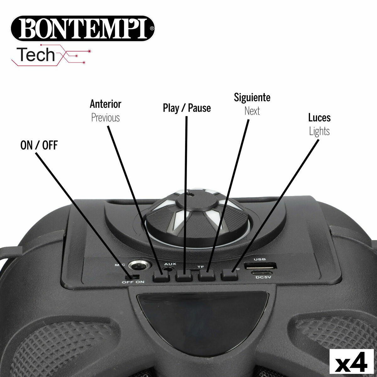Altoparlante con Microfono Karaoke Bontempi 4 Unità