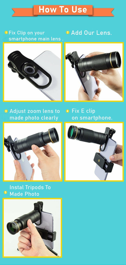 Kit Lenti Smartphone 36X con Treppiede - Fotografia Professionale Mobile