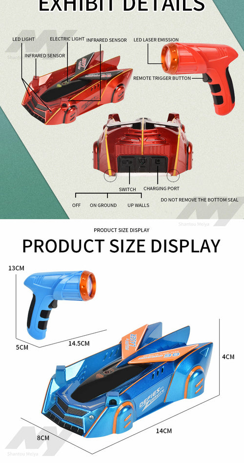 Macchina Acchiappa-Muri a Infrarossi - Auto Giocattolo Stunt Regalo Natale Bambini