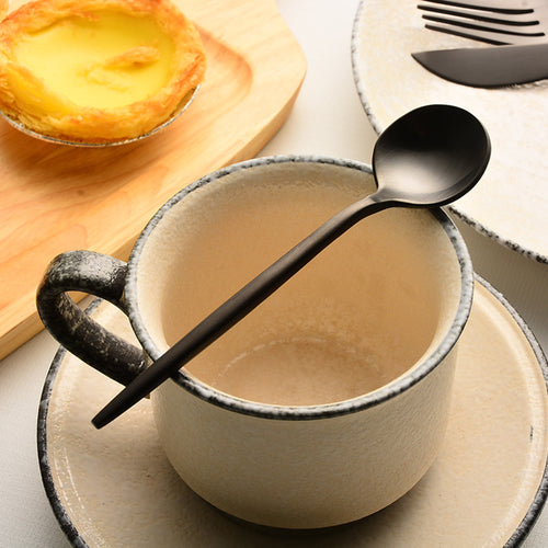 Set Posate Acciaio Inox 4 Pezzi Oro - Elegante Set da Tavola Regalo Natale