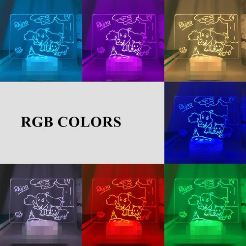 Lampada da Tavolo in Legno con Lavagnetta Messaggi - Luce Notturna Decorativa